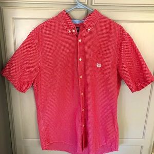 Chaps Red Short Sleeve Button Up